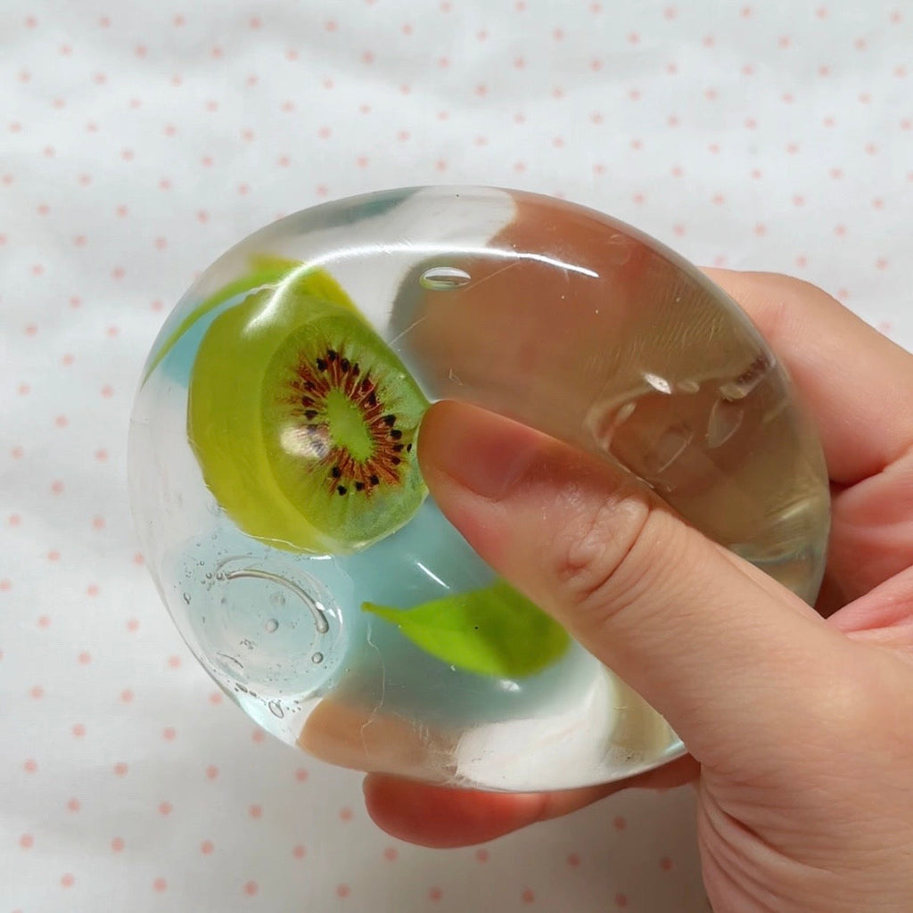 Crystal Kiwi Bow Coconut Oil Stress Ball