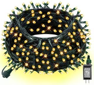 Extra Long Christmas Tree Lights 197FT 600 LED Connectable 8 Modes with Timer Decorative String Lights for Xmas Tree Patio Party Warm White