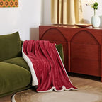Bedsure GentleSoft Sherpa Fleece Throw Blanket for Couch - Thick and Warm Throw for Women, Soft Fuzzy Plush Christmas Blanket for Winter, Red, 50x60 Inches