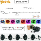 Pooqla Green String Lights Christmas Decoration, 200 LED 66 ft Indoor Outdoor String Lights, 8 Modes Twinkle Fairy Light for Yard Patio Wedding Party Christmas Xmas Tree Decoration