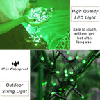 Pooqla Green String Lights Christmas Decoration, 200 LED 66 ft Indoor Outdoor String Lights, 8 Modes Twinkle Fairy Light for Yard Patio Wedding Party Christmas Xmas Tree Decoration