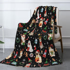 Christmas Cats Fuzzy Fleece Blanket, Soft Cozy Throw Blankets for Couch, Bed, Sofa, for Boys Girls Kids, Cat Lovers 50"x40"