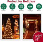 LAMPHOME 66ft Halloween Decorative Mini Lights, 200 LED Transparent Wire Fairy Starry String Lights Plug in, 11 Lighting Modes, for Halloween Decoration Outdoor Xmas Tree Party Decoration (Orange)