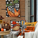 GEEORY Fall Buffalo Plaid Pumpkin Scarecrow Pillow Covers 18x18 Set 4