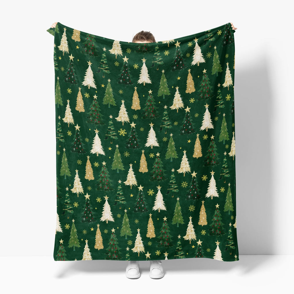 Horaldaily Christmas Flannel Blanket Throw, Christmas Green Tree Soft Fuzzy Plush Cozy Fleece Blankets for Couch Sofa Bed Lounging, Ideal Gifts for Kids Adults Wife Self, 50x60
