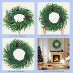 20 inch Christmas Wreath for Front Door - a Realistic Blend of Artificial Wreaths and Pine Cones, Used to Decorate Walls, Windows, porches, farmhouses, Indoor and Outdoor Decorations