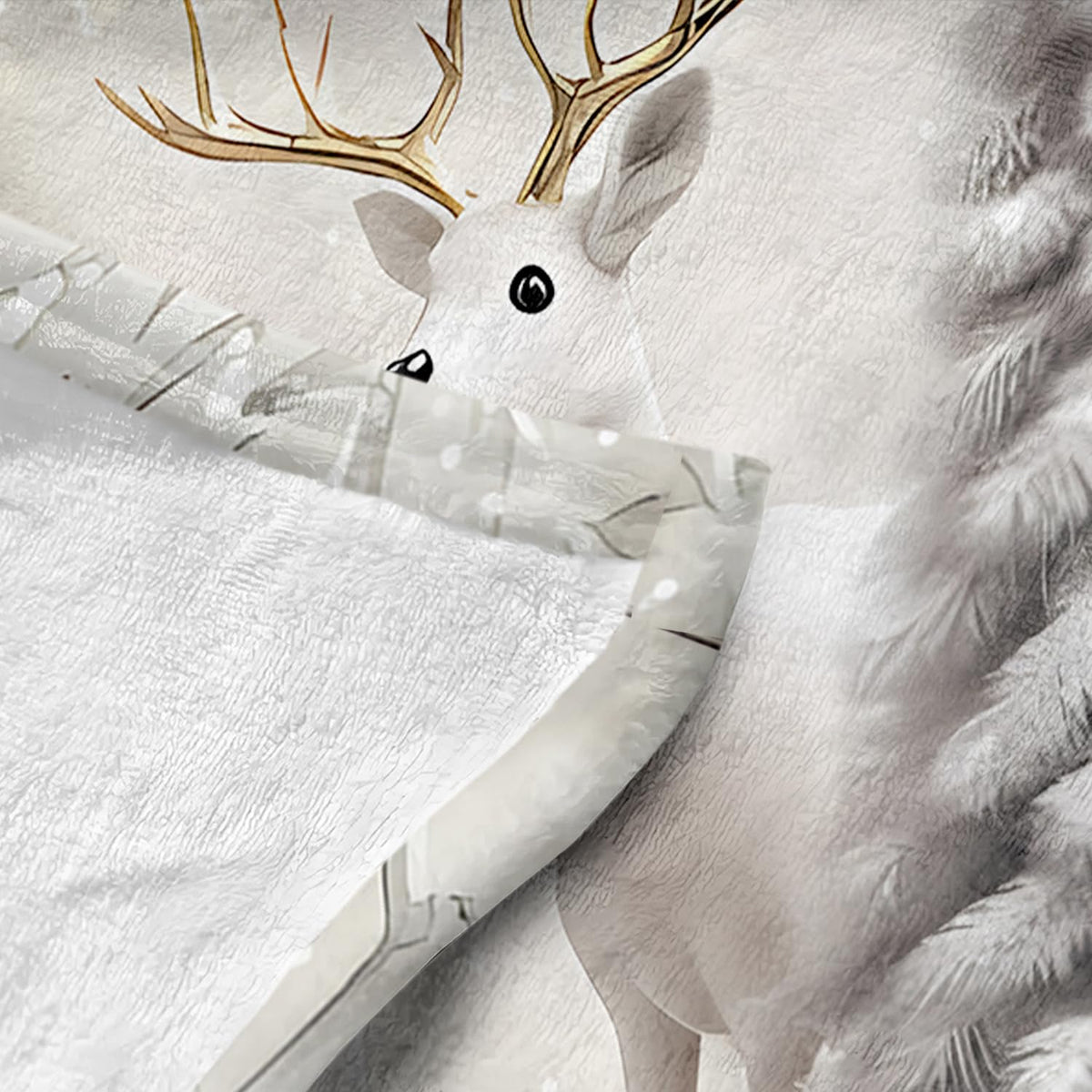 Christmas Reindeer Throw Blanket for Couch Bed Sofa Winter Holiday Cozy Christmas Tree Flannel Blanket with Snow Scene Deer and Pine Trees Farmhouse Christmas Decor Xmas Gifts (Xmas 1, 50''x60'')