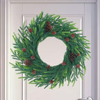 20 inch Christmas Wreath for Front Door - a Realistic Blend of Artificial Wreaths and Pine Cones, Used to Decorate Walls, Windows, porches, farmhouses, Indoor and Outdoor Decorations