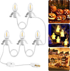 Christmas Village Lights, Decoration String Lights 10.5Ft with 5 C7 LED Bulbs, Warm White, with Socket and Switch, for Christmas Snow House,Pumpkin Crafts,Holiday Decoration W07VL05