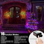 LAMPHOME 33ft Halloween Decorative Mini Lights, 100 LED Clear Wire Fairy Starry String Lights Plug in, 16Lighting Modes for Halloween Outdoor Party Decoration (Orange/Purple/Green)