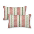 DAFENA Red Green Pillow Covers 12x20 Inch 2 Pcs Christmas Polka Dots Striped Decor Throw Pillows Winter Xmas Holiday Modern Outdoor Farmhouse Decoration Pillowcase Linen Cushion Cover for Couch Sofa