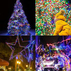 WATERGLIDE 1000 LED Christmas String Lights, 328 FT Green Wire LED Decorative Fairy Lights with Remote & 8 Modes, Waterproof for Outdoor Xmas Holiday Party Garden Wedding Home Decor, Multicolor