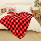 HunnmingRe 12 Set Christmas Fleece Throw Blanket Bulk Xmas Gift Set Include Merry Christmas Ribbon and Gift Card 50 x 60 Inch Holiday Blanket for Couch Sofa Winter Travel Decoration
