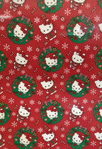 Northwest Hello Kitty Christmas Throw Blanket, Red Christmas Wreaths and Candy Canes, 50in x 70in