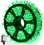 JMEXSUSS 600 LED Green Christmas Lights Outdoor Waterproof, Clear Wire Plug in 168 FT Indoor String Lights Green LED Lights for Christmas Tree Room Party Xmas Decorations