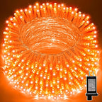 LAMPHOME 33ft Halloween Decorative Mini Lights, 100 LED Transparent Wire Fairy Starry String Lights Plug in, 11Lighting Modes, for Halloween Decoration Outdoor Xmas Tree Party Decoration (Orange)