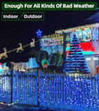 1500 LED 492ft Outdoor Christmas Lights Decorations, Green Wire LED String Lights with Timer Memory, Twinkle Lighs for Indoor Outdoor Party, Tree Wedding, Garden, Patio (Blue)