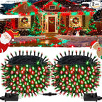 OZS Connectable Red and Green Christmas String Lights, 2Pack Total 164FT 400LED Christmas Lights for Outdoor Indoor, Plug in Tree Lights with 8 Modes, String Lights for Christmas Decorations Holiday