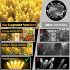 1500 LED 470FT Christmas String Lights, 12 Modes and Timer Memory Dimmable, Plug in Outdoor Waterproof Clear Wire Twinkle Fairy Light for for Xmas Yard Tree Wedding Party Outside Decor (Warm White)