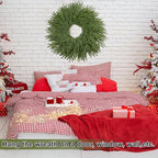 26 Inch Christmas Wreaths for Front Door Real Touch Norfolk Pine Wreath Large Artificial Green Wreath Indoor Outdoor Farmhouse Front Door Holiday Decoration Winter Home Hanging Xmas Decor