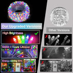 350LED Christmas Lights Indoor Outdoor, 90ft 12 Modes Multicolor LED String Lights with Timer Dimmable, Waterproof Tree Lights for Xmas Patio Yard Fence Bedroom Wedding Garden Decor Multicolor