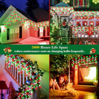 XURISEN 66ft Christmas Lights Decorations Outdoor, 640 LED 8 Modes Curtain Fairy Lights with 120 Drops,Plug in Waterproof Timer Memory Function for Christmas Holiday Wedding Party Decor