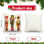 Tatuo 6 Pcs Christmas Santa Claus Nutcracker Throw Pillow Cover Nutcracker Santa Cushion Decoration 18 x 18 Inch Pillowcase Holiday Decoration for Sofa Couch Bed