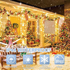 LAMPHOME 66ft Golden Christmas Decorative Mini Lights,200 LED Transparent Wire Fairy Starry String Lights Plug in,11 Lighting Modes, for Indoor Outdoor Xmas Tree Wedding Party Decoration (Yellow)