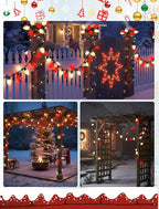 25FT Red and White LED Christmas Lights,LED Christmas Lights with 26 C9 Red White Shatterproof Plastic Bulbs,Connectable Red White String Light for Tree Roofline Indoor Outdoor Decor
