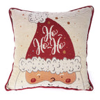Christmas Tapestry Throw Pillow Cover 16x16 Inch - Festive Woven Jacquard Santa Claus Cushion Case - Red TC Backing, Piped Edges, Hidden Zipper - Decorative Holiday Home Decor for Sofa/Couch