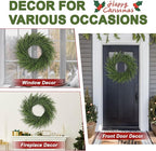 Artgar 26 Inch Pine Wreath - Christmas Wreaths for Front Door - Real Touch Pine Wreath - Large Artificial Green Wreaths for Walls Windows Porches Farmhouse Indoor Outdoor Home Decor (2 Pcs)