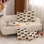 Tosleo Halloween Throw Pillow Covers 20x20 inch Set of 2 Black 3D Bats Embroidery Pillow Cases Thanksgiving Holiday Cushions Covers Home Party Fall Decor Pillowcases Cushion Covers for Sofa Bed Couch