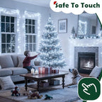 Christmas Lights Indoor Outdoor Waterproof, 66FT 200 LED 8 Modes Cool White Light String Lights for House Decorations, Ideal for Christmas Trees, Wedding, and Party