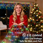 670 LED Christmas Lights Outdoor, 66ft Multicolor String Lights Indoor with 148 Drops 12 Modes, Dimmable Curtain Window Lights, Waterproof Twinkle Fairy Lights with Timer for Christmas Decorations