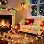 pozzolanas Christmas Fairy Lights, LED Christmas Tree Santa Claus Snowman Moose Lights Decoration, Waterproof Battery Powered Indoor Outdoor Decoration String Lights - 1Pack