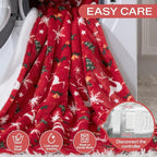 Electric Blanket Heated Throw, Soft Flannel Christmas Heated Blanket with 8 Hours Auto Off & 8 Fast Heating Levels Machine Washable Sherpa Heating Blanket with Overheating Protection Gift for Women