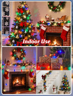 C7 LED Christmas String Lights,26FT Outdoor Christmas Lights with 50 LED Xmas Colorful Warm White Bulbs,Vintage Xmas Lights Outdoor Decorate Tree/Garden/Party/Room