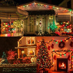 LAMPHOME 33ft Christmas Decorative Mini Lights, 100 LED Transparent Wire Fairy Starry String Lights Plug in, 16 Lighting Modes for Indoor Outdoor Xmas Tree Wedding Party Decoration (Red/Green/Warm)