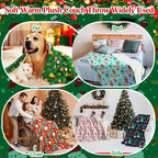 Windkream 12 Pcs Christmas Throw Blankets with Ribbon Xmas Fleece Blankets Gingerbread Snowman Lightweight Soft Warm Plush Couch Throw for Living Room Home Decor(60 x 80 Inch)