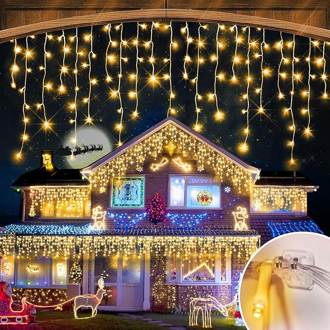 98FT Christmas Lights Outdoor Decorations 900LED Fairy String Light 12 Lighting Modes with Timer Memory Waterproof Christmas Light for Yard Roof Party Holiday Wedding Garden Decor