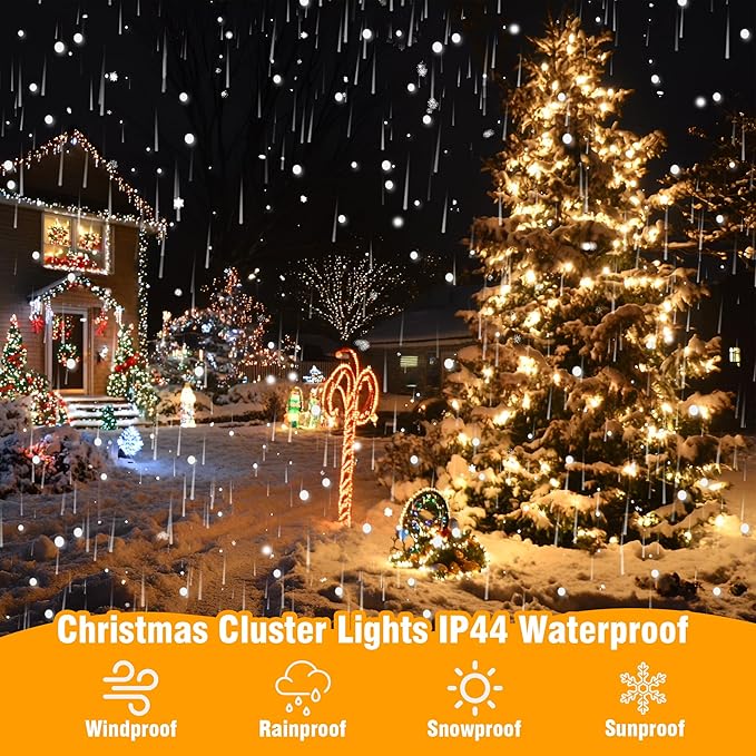 Extra Long Christmas Tree Lights 197FT 600 LED Connectable 8 Modes with Timer Decorative String Lights for Xmas Tree Patio Party Warm White