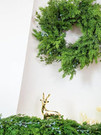 22" Cedar Wreath with Blue Berry Christmas Wreath for Front Door for Windows Mantle Porches Walls Indoor Outdoor Xmas Christmas Decorations Home Decor