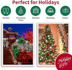 LAMPHOME 33ft Christmas Decorative Mini Lights, 100 LED Transparent Wire Fairy Starry String Lights Plug in, 16 Lighting Modes for Outdoor Xmas Tree Wedding Party Decoration (Red/Green/White)