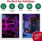 LAMPHOME 33ft Halloween Decorative Mini Lights, 100 LED Clear Wire Fairy Starry String Lights Plug in, 16Lighting Modes for Halloween Outdoor Party Decoration (Orange/Purple/Green)