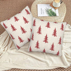 Sunshineyan Christmas Pillow Covers 22 x 22 Inch Set of 2, White Red Chirstmas Tree Decorations Throw Pillow Covers Outdoor Winter Holiday Farmhouse Xmas Cushion Case Linen Square for Home Couch Sofa