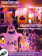 Upgraded 250 LED C6 Connectable Halloween String Lights, 82FT Orange and Purple Lights, Waterproof Fairy Twinkle Light Plug in with 13 Modes & Timer for Outdoor Indoor Party Tree Halloween Decorations