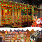 131FT 1440LED Christmas Lights Outdoor Waterproof Curtain Lights with 8 Modes Timer Hanging Fairy Lights Plug in String Lights for Holiday Wedding Party Decoration(Red and Green)