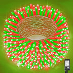 300 LED Christmas Lights Outdoor 100ft Extra Long Christmas String Lights 8 Modes Plug in Waterproof Fairy Lights with Timer Memory for Indoor Outside Bedroom Home Party Decoration, Red&Green
