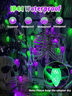 2 Pack 100LED Purple and Green C9 Halloween Lights Indoor Outdoor, 66 FT String Lights Extendable Waterproof Plug in LED Strawberry Lights Halloween Decorations for Black Tree Garden Patio Party Yard