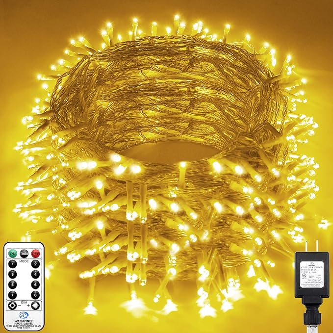 Christmas Lights Outdoor 1000 LED 396ft Super Long String Lights with 8 Modes & Timer, Plug in Twinkle Fairy Lights Decor for Home Xmas Wedding Party Room Yard Tree Holiday Decorations (Warm)